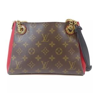 Louis Vuitton Monogram Shoulder Bag with Red Sides and Black Strap